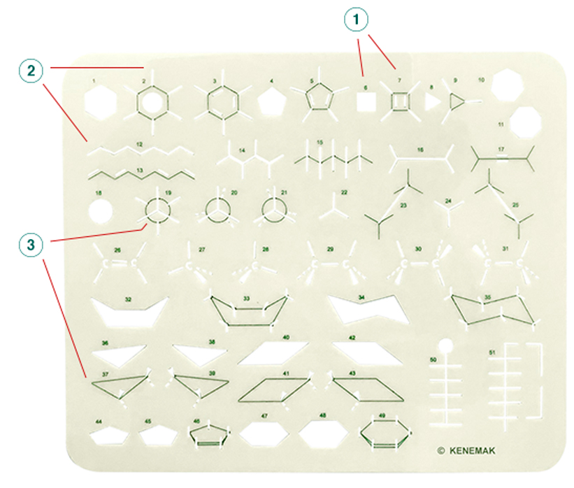 Organic Chemistry Stencil Molecular Drawing Template Kenemak